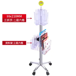 Kejea Acrylic Rotating Literature Holder With Floor Stand Removable Brochure Display Floor Stand