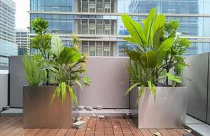 Fioriera Originale Quadrata, Rotonda, Ovale, Rettangolare in Alluminio e Acciaio Inossidabile per Esterni - Product Image 4