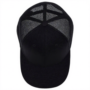 Casquette de baseball unisexe décontractée avec panneau avant en maille et logo brodé doré, fermeture arrière réglable - Product Image 1