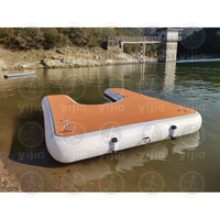 Plate-forme gonflable en forme de C, point de goutte, bateau à moteur, Jetski, Dock flottant, île d'eau en forme de U