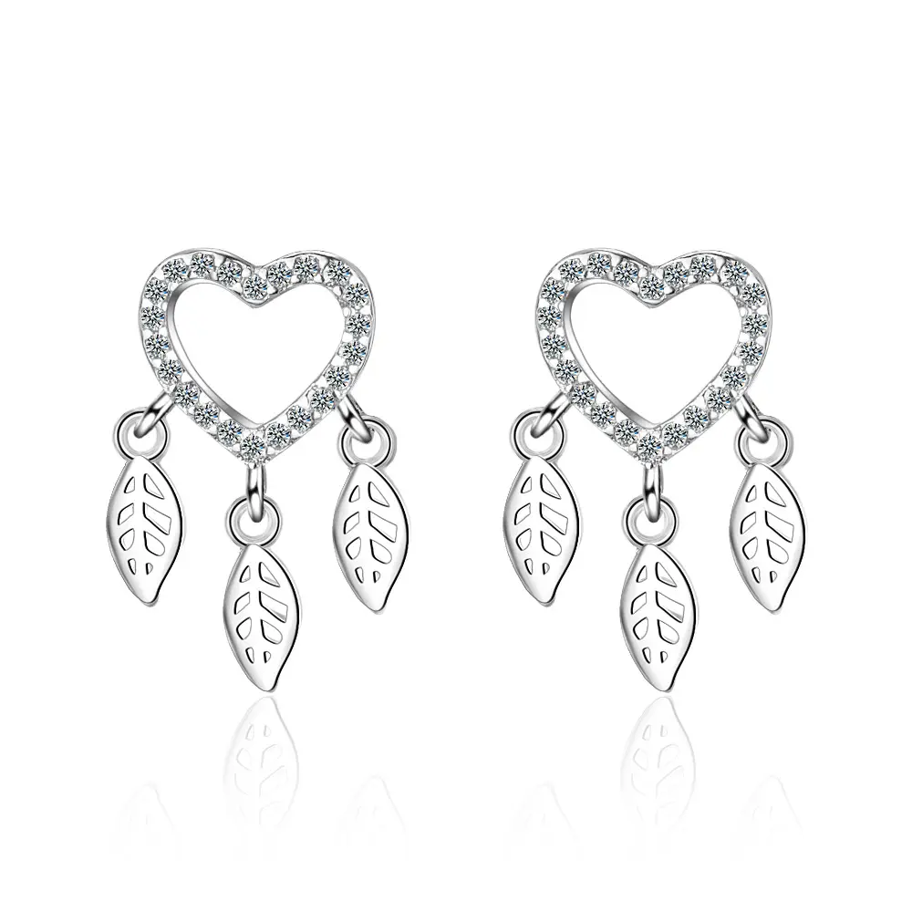 Retro Vintage Bohemia Jewelry Women Drop Earring Antique Silver Color Boho Heart Tassels Dangle Earring