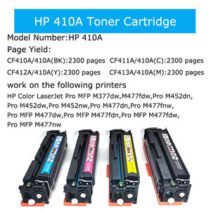 Cartouche de <span class=keywords><strong>Toner</strong></span> de Capacité Standard Compatible Noir Cyan Magenta Jaune <span class=keywords><strong>HP</strong></span> <span class=keywords><strong>410A</strong></span> (Remplace <span class=keywords><strong>HP</strong></span> CF410A) pour MFP M377dw - Product Image 2