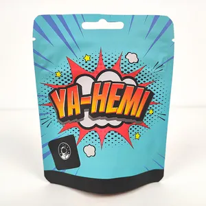 fully customized full-color Gloss Lamination mylar bag with zipper and Euro-Style Hanging Hole