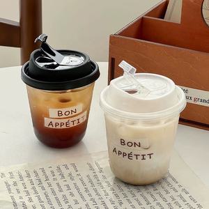 定制印花标志U形塑料杯冰咖啡波霸茶冰沙果汁泡泡茶PP宠物塑料杯带圆顶盖 - Product Image 2