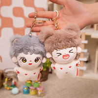 Porte-clés en peluche personnalisé de style coréen, 5 cm, 10 cm, en coton doux, mini jouet de dessin animé