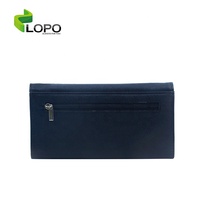 Dompet Wanita Anti Maling Desain Panjang dengan Penutup Magnetik, Lapisan PU, Kancing, Termasuk Kotak Hadiah