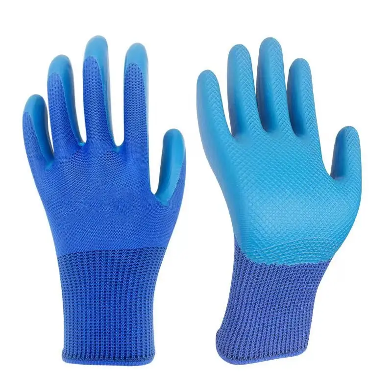 Gants de protection du travail en relief, gants de protection d'usine de construction en latex résistant à l'usure