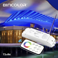 Contrôleur d'éclairage LED RGB Bincolor T3+R4 4CH 20A avec télécommande RF, variateur de lumière pour bande LED RGB