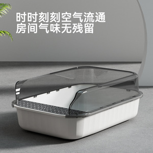 Extra-<b>large</b> semi-enclosed cat litter <b>box</b>, splash-proof cat litter <b>box</b>, super <b>large</b> cat litter <b>box</b>, wholesale cat litter scoop. - Product Image 3