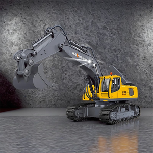 HUINA KALIWO 13550 Pelle RC en alliage à l'échelle 1:18 2.4GHz Jouets de camion de construction télécommandés avec lumières et bras rotatif - Product Image 2