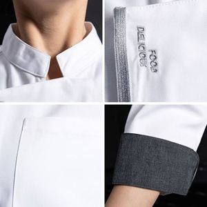 ชุดยูนิฟอร์มสำหรับพนักงานครัวหญิง ชุดเชฟกันน้ำ สีขาวเหลือง ลายพิมพ์ - Product Image 4