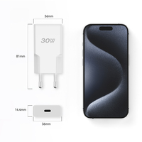 Chargeur rapide Tommox Fast Custom 30W Mobile PD 3.0 GaN, chargeur rapide avec port Type-C, chargeurs pour mobile, chargeur GaN 30W, chargeur USB-C