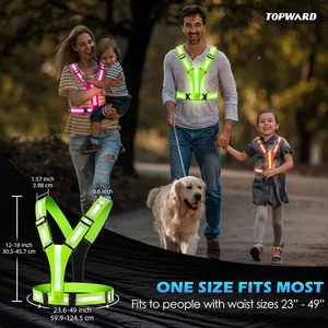 Chaleco de seguridad de alta visibilidad para ciclismo con carga USB LED con cintura ajustable/hombro antorchas reflectantes de seguridad nocturna para corredores - Product Image 3