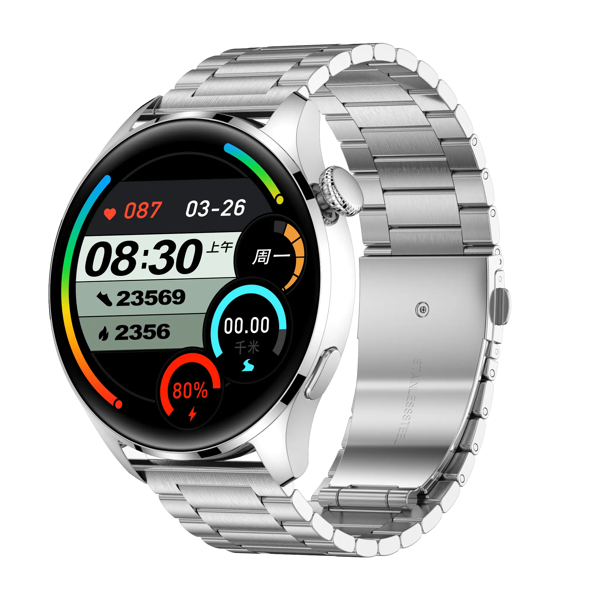 SURFIVE Stainless Steel Strap Smartwatch Men Business Sport Health Android Best Smart Watch