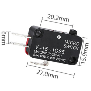 ไมโครสวิตช์ V-15-1C25 15A 125VAC 250VDC ตัวเรือนพลาสติก สำหรับอะไหล่หม้อหุงข้าว ใช้ในครัวเรือน - Product Image 2