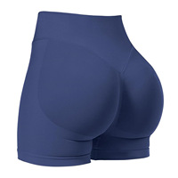 Shorts de yoga et de fitness pour femmes, Premium, sans couture, taille haute, Code Bule, personnalisés, respirants, effet push-up et froncé pour les fesses
