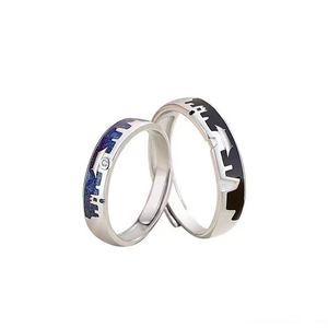 Romantic <b>Silver</b> Plated Vintage Couple <b>Ring</b> for Wedding Jewelry Shiny <b>Ring</b> Valentine's Day Gift Open <b>Adjustable</b> <b>Ring</b> - Product Image 5