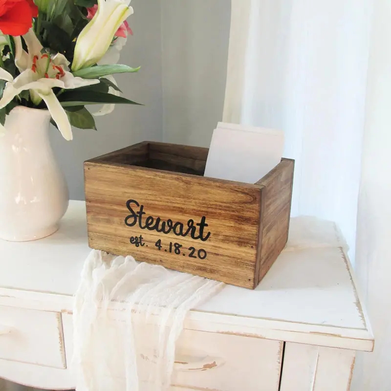 Wooden Gift Box Can be Customized Home Decor Rustic Wood Crates Pallet Large Cheap Wooden Cards Letters Box