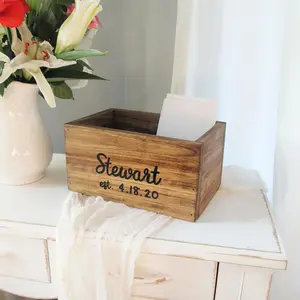 Caja de regalo de madera para decoración del hogar, cajas de madera rústicas, palés, tarjetas de madera grandes y baratas, caja de letras
