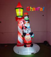 Panneau de rue gonflable éclairé de pingouin de Noël-modèle d'air pliant pour les décorations de fête extérieures de patio de jardin de vacances