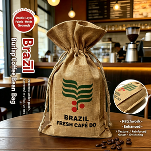 Bolsas de Yute Rústicas Estilo Antiguo al por Mayor con Cierre de Cordón, Sacos de Arpillera para Granos de Café, Bolsas de Almacenamiento de Algodón y Lino para Snacks - Product Image 6