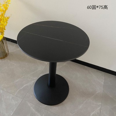 Lauren noir doré, 60 cm de diamètre, pieds ronds en fer forgé noir.