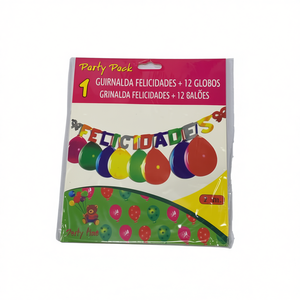 Party Pack Guirnalda Felicidades 12 Palloncini 2M Decorazione per feste - Product Image 1
