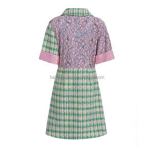 Abbigliamento <span class=keywords><strong>donna</strong></span> <span class=keywords><strong>Boutique</strong></span> di alta qualità OEM/ODM abito Premium in pizzo con paillettes ricamato Color-Block a vita alta - Product Image 2
