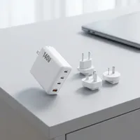 Chargeur mural GaN 140W à 4 ports, adaptateur de charge rapide USB-C PD3.1 avec port USB-A QC 30W pour ordinateur portable, iPhone et appareils intelligents