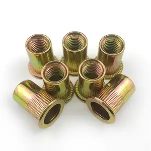 कस्टम जस्ता चढ़ाया Knurled कीलक फ्लैट सिर rivets पागल खींच rivets