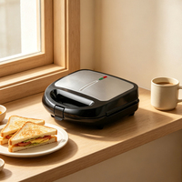 Machine à Panini Électrique Domestique pour le Marché Européen JD20521 220-240V en Acier Inoxydable, Anti-brûlure Automatique, Rangement du Câble Enroulé