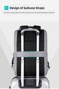 Factory Custom <b>Computer</b> <b>Backpack</b> USB Anti-theft Features Waterproof Polyester Lining Air Cushion Belt Carrying System - Product Image 4