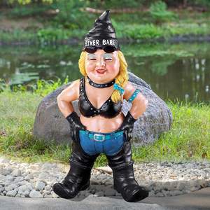 Statues de gnomes de jardin à la mode et cool, figurines de gnomes amusantes pour <span class=keywords><strong>homme</strong></span> et femme à moto, décorations pour la cour - Product Image 6
