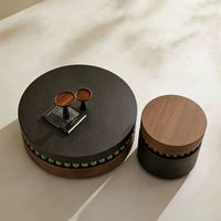 Table basse moderne en noyer, style vintage italien, haut de gamme, créative, ronde, en bois, pour salon.