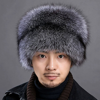 Chapeau en fourrure de raton laveur véritable de luxe, couleur naturelle, pour homme, style russe, chaud pour l'hiver, avec logo personnalisé