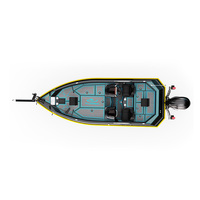 Bateau de pêche en aluminium léger et durable de qualité supérieure avec moteur de 150 CV pour une utilisation en eau salée et en eau douce, vitesse de 75 à 90 km/h