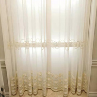 Nouvelle fantaisie turque moderne blanc marine transparent brodé rideaux de maison prêts à l'emploi pour la chambre