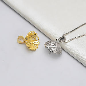 S925 Silver Pendant Necklace with 13-15 Pearl Female Baotou Hat <b>Concealer</b> Jewelry DIY Accessories Holder 773 - Product Image 3