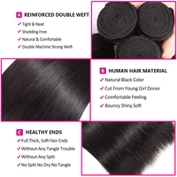 Cheveux bruts brésiliens vierges à cuticules alignées, vente en gros de paquets de cheveux humains vendeur de cheveux vierges, paquets de cheveux brésiliens vierges de vison brut