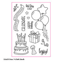 Jeu de tampons transparents en silicone personnalisés série anniversaire pour scrapbooking, album photo, fabrication de cartes à sceller