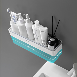 Accueil Salle <span class=keywords><strong>de</strong></span> bain & <span class=keywords><strong>Cuisine</strong></span> Organisateur mural <span class=keywords><strong>Étagère</strong></span> <span class=keywords><strong>de</strong></span> rangement en plastique sans poinçon pour une gestion efficace <span class=keywords><strong>de</strong></span> l'espace - Product Image 5