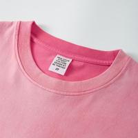 T-shirt vintage dégradé 260 GSM en coton épais 100 %, col rond, coupe ample style streetwear américain, logo personnalisé imprimé DTF pour homme