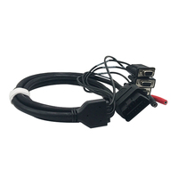 Cable Divisor de 7 Vías con Conector OBD II OBD2 Macho de 16 Pines a RS232 Serial VGA D-Sub 9 DB9 Hembra con Doble Conector de CC para Diagnóstico de Automóviles