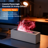 Diffuseur d'huiles essentielles à effet flamme en bois 200 ml pour bureau, humidificateur ultrasonique domestique, diffuseur d'arômes à flamme