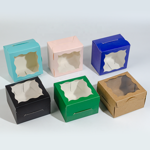 BPA-free tông Bánh hộp thực phẩm lớp bánh takeout Giao hàng Bao bì hộp với cửa sổ rõ ràng - Product Image 1