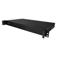 Boîtier de serveur 1U à profondeur réduite 250 mm, 2 ventilateurs de refroidissement 4020, 1 baie de disque 3,5/2x2,5, acier galvanisé noir, IoT, sécurité, cloud, stock