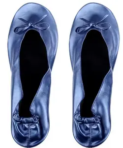 Green Foldable Ballet Dance Shoes indoor Perfect for Weddings Shoes with No Ties flat slippers Women