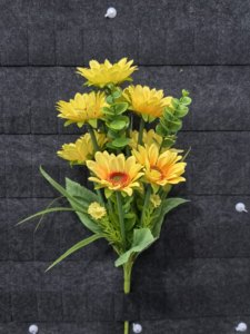 رؤوس عباد الشمس الصفراء عالية الجودة من الحرير الصناعي لصنع الأساور والربطات وديكور المنزل وعروض المسرح والحرف الزهرية - Product Image 3