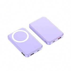 Batterie externe compacte magnétique City Tour ultra-mince 10000 mAh à charge rapide sans fil, finition bleue brillante, en stock - Product Image 6