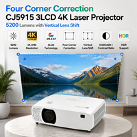 Projecteur laser 4K 3LCD CJ5915 5200 lumens avec zoom 1,6x et déplacement vertical de l'objectif